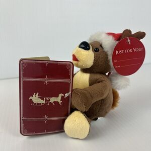 Christmas Holiday Gift Card Holder Reindeer Plush Santa Hat - Give A Gift